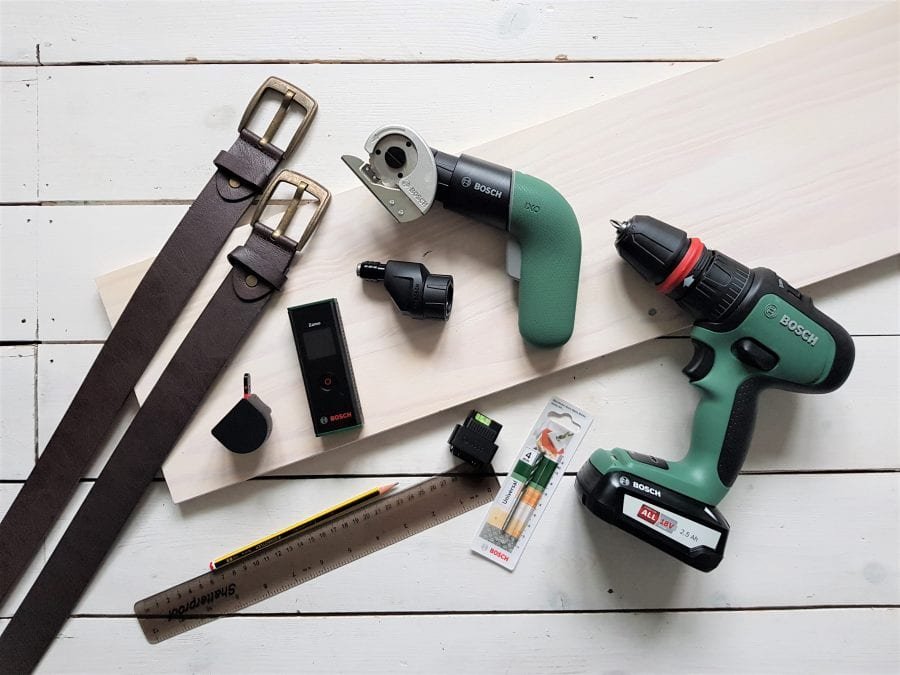 diy leather strap shelf